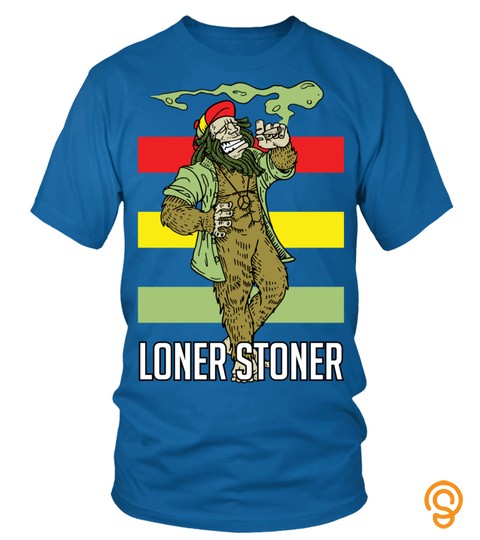 Bigfoot Smoking Weed Loner Stoner Sasquatch Hippie Cannabis Long Sleeve T Shirt