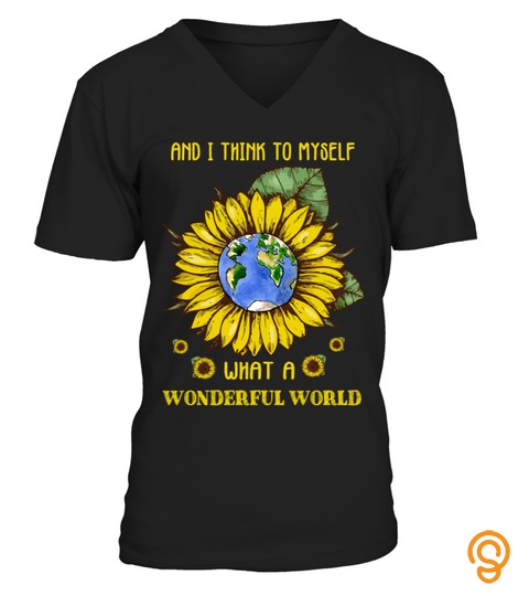 What A Wonderful World Funny Sunflower Hippie T Shirts Hoodie