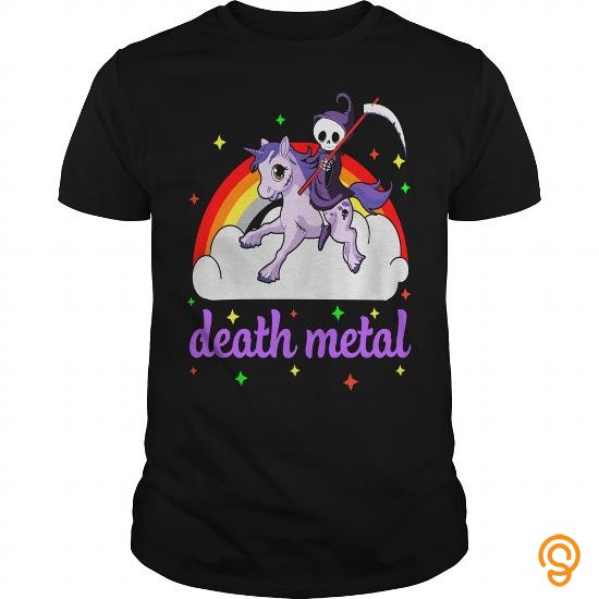 Wardrobe Death Metal Rocker Unicorn T Shirt by tshirttrending CVBWJAU Tee Shirts Sale