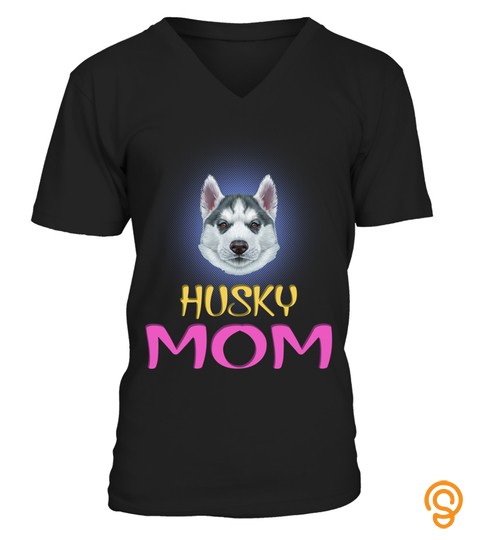 Cute Portrait Of Young Gray Bicolor Husky Dog Mom