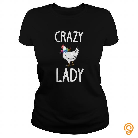 Individual Style Crazy Chicken Lady Flowers Shirt Funny Farm Poultry Farmer T Shirt T Shirts Apparel