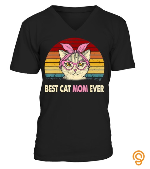Vintage Best Cat Mom Ever T Shirt Cat Mama Mother Gift Women T Shirt