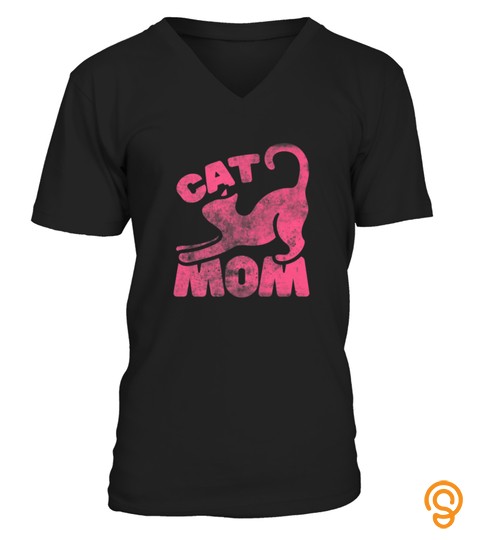 VINTAGE STYLE CAT MOM TSHIRT DISTRESSED PINK CAT MOM TSHIRT   HOODIE   MUG (FULL SIZE AND COLOR)