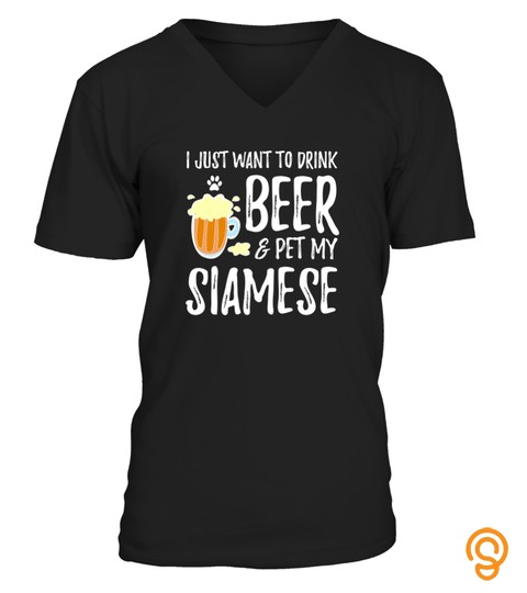 Beer And Pet Siamese Tshirt For Siamese Cat Mom Tshirt   Hoodie   Mug (Full Size And Color)