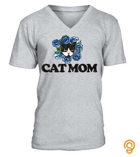 Vintage Cat Mom Tuxedo Cat cute cat art cat people gifts T Shirt