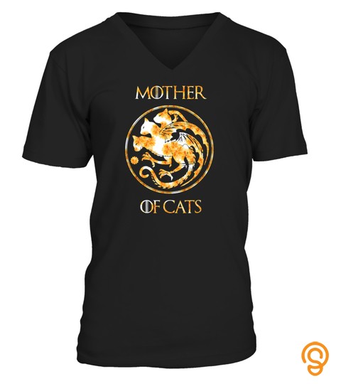 Mother of Cats Shirt With Floral Art Best Mom Gift T Shirt