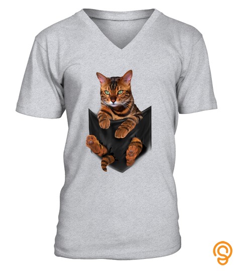 Cat Tiger Print In Pocket T Shirt Cats Tee Shirt Gifts 