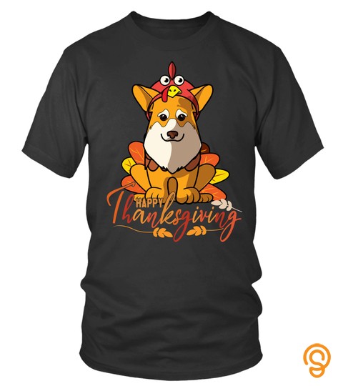 Happy Thanksgiving Welsh Corgi Turkey Dog Costume T Shirt