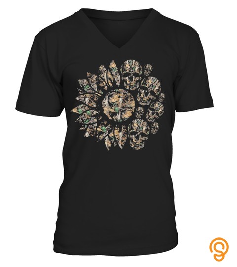 Official Camouflage Sunflower Skull Shirt Merch