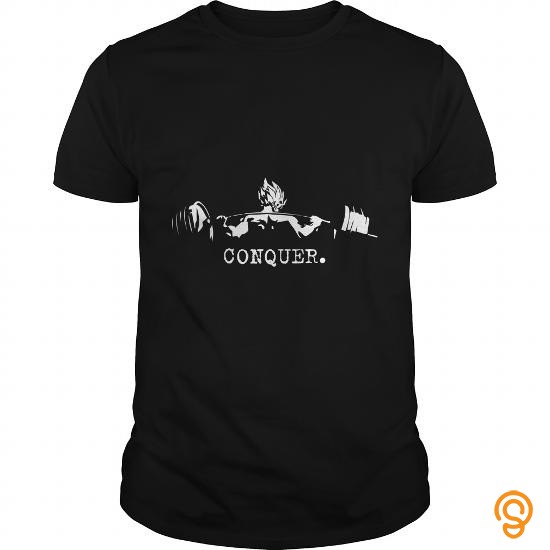 Innovative CONQUER Saiyan Back Squat (white) T Shirt Tee Shirts Quotes