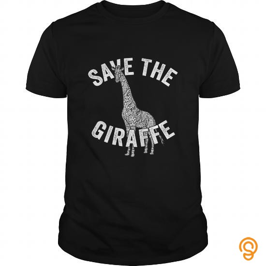 Clothing Black Line Art Save The Giraffe Tee Shirts Buy Now