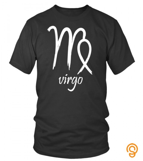 Virgo Zodiac Symbol  T Shirt With Painted Astrological Sign