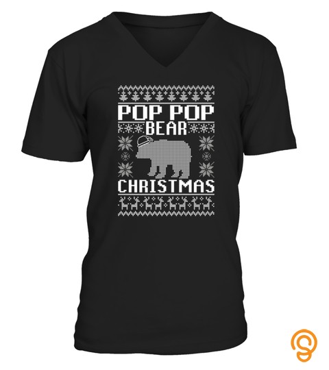 POP POP BEAR MATCHING FAMILY UGLY CHRISTMAS TSHIRT   HOODIE   MUG (FULL SIZE AND COLOR)