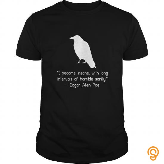 Closet I Became Insane Edgar Allen Poe Quote Geek Funny Nerd tshirt Tee Shirts For Adults