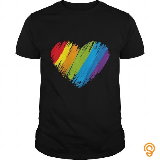 Easy Wear LGBT Rainbow Heart T Shirt T Shirts Screen Printing