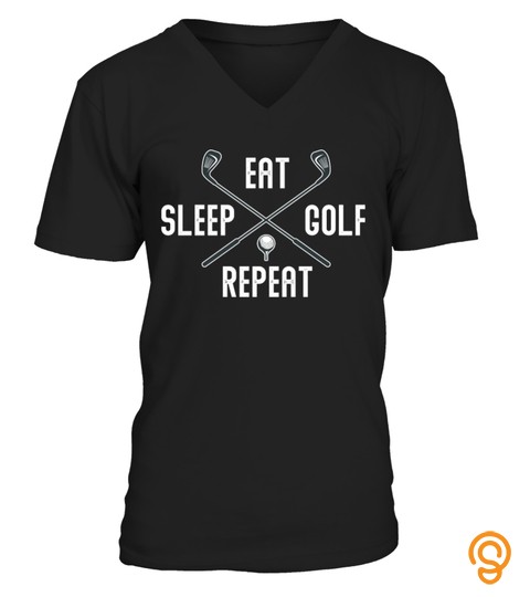 Eat Sleep Golf Repeat T Shirt Golfing Golfer Men Women Kids