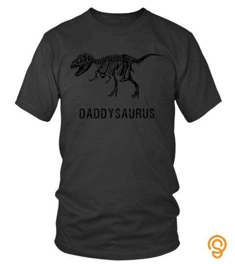 Funny Daddysaurus Tshirt Dinosaur First Time Dad Tee