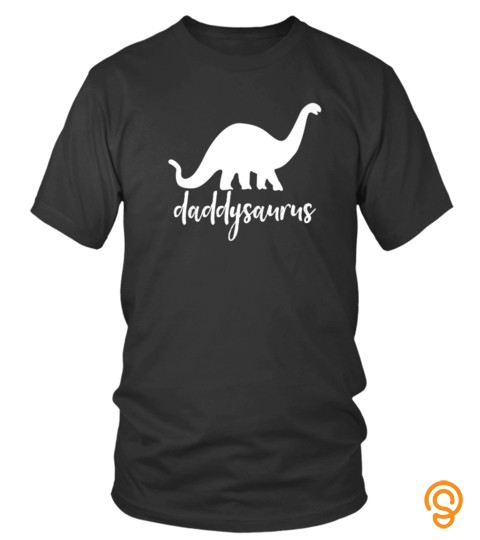Daddysaurus Shirt Funny Dinosaur Dad Gift Script Dark