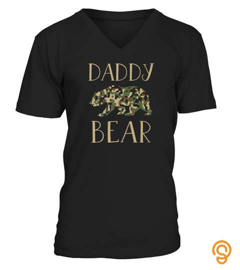 Mens Daddy Bear Camo Tshirt I Family Matching Camo Tshirt   Hoodie   Mug (Full Size And Color)