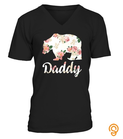 DADDY BEAR FLORAL FAMILY CHRISTMAS MATCHING TSHIRT   HOODIE   MUG (FULL SIZE AND COLOR)