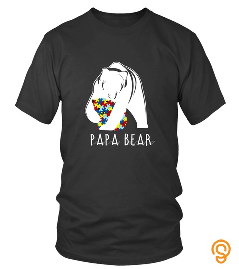 Father's Day T Shirts Autism Papa Bear Hoodies Sweatshirts