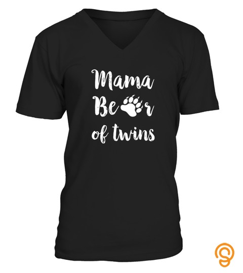 Mama Bear Shirt Mom Mother Of Twins Mothers Day Tshirt   Hoodie   Mug (Full Size And Color)