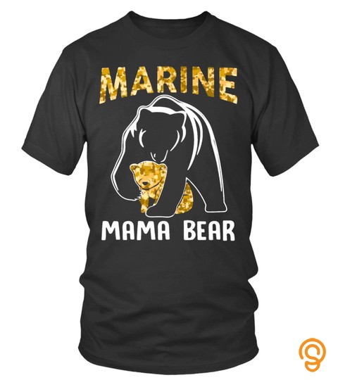Marine Mama Bear couple heart Lover Happy Mother Day Mommy Mama Family Woman Kids Daughter Son Best Selling T shirt