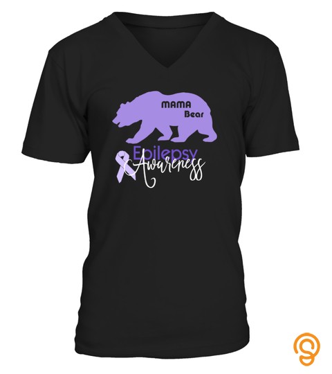 Epilepsy Awareness Shirt Purple Proud Mama Bear Dabbing Tshirt   Hoodie   Mug (Full Size And Color)