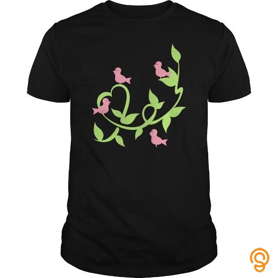 Wardrobe Essential birds on lovers tendril (2c) T Shirts T Shirts Wholesale