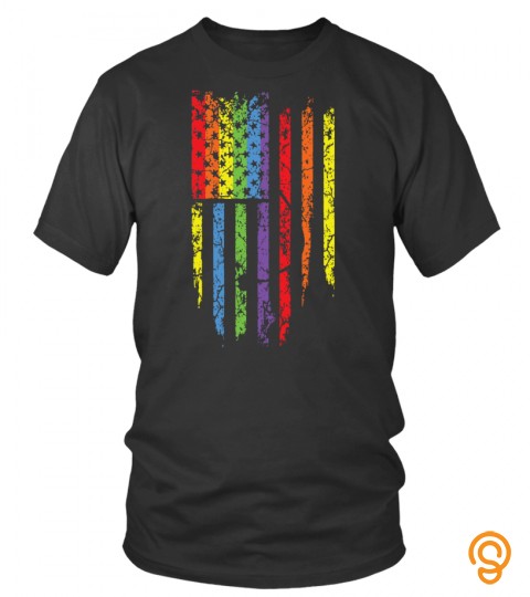 Rainbow Flag   Gay Lesbian Usa T Shirt