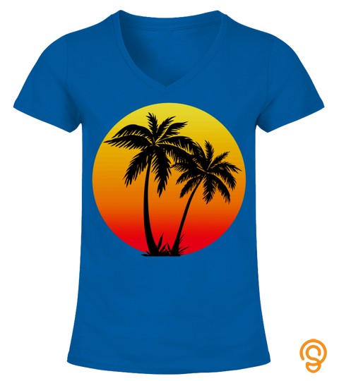 Salty Dog Sunset Palm Tree Fisherman Sailor Beach Bum Long Sleeve T Shirt