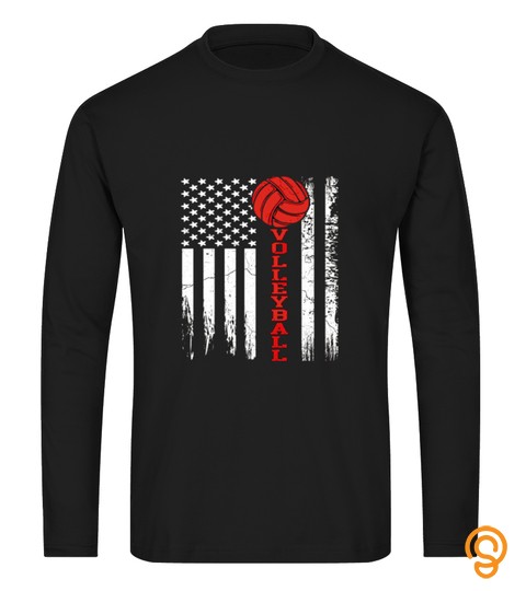 Volleyball American Flag Tee