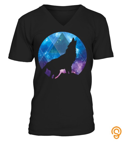 Wolf Galaxy Geometric Space Art Wolves Wolf Lover Gift T Shirt