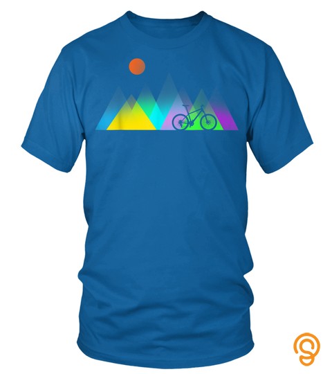 Geometric Mountains And Mtb Gift T Shirt