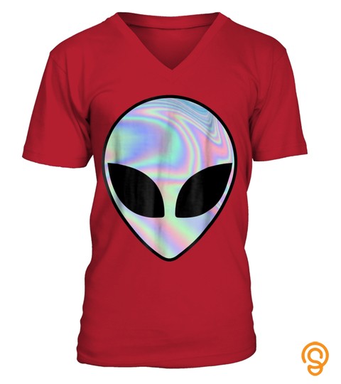 Alien Head Holographic Party Rave Trippy Shirt, men women