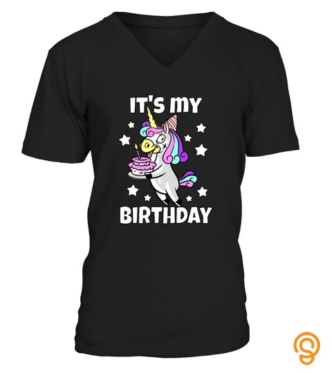 Kids Its My Birthday Funny Cute Unicorn Cake Tshirt   Hoodie   Mug (Full Size And Color)