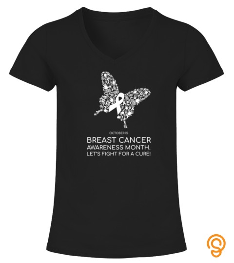 Breast Cancer Awareness October White Butterfly Tshirt   Hoodie   Mug (Full Size And Color)