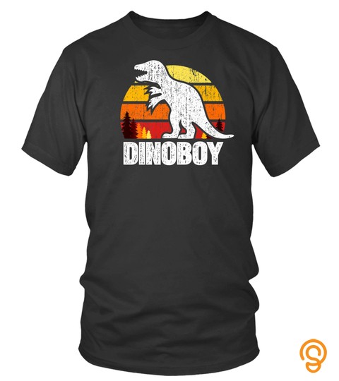 Vintage Retro Distressed Trex Dinosaur Boys Tshirt