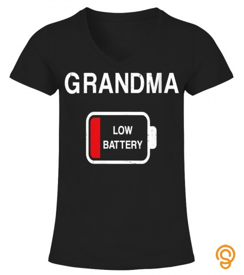 Womens Grandma low battery shirt, Funny Nana Mom Gift for women V Neck T Shirt