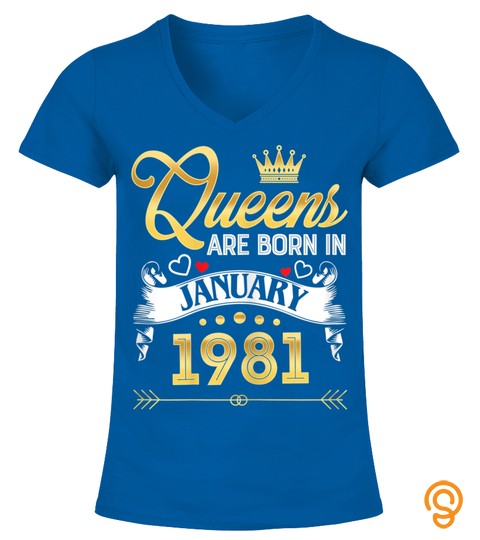 Womens January 1981 Shirt 39 Years Old 39Th Birthday Queen T Shirt