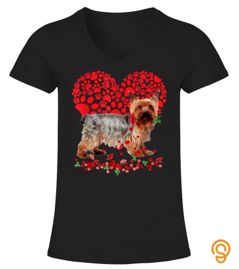 Valentines Yorkshire Terrier Heart Dog Dad Dog Mom Gifts T Shirt