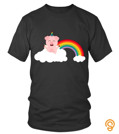 Having Fun Smile Pig Drawing Rainbow Colorful Lover Animal Pig Pet Best Selling T Shirt