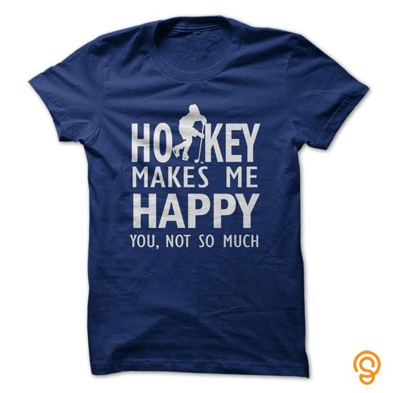 Protective Hockey makes me happy Tee Shirts Wholesale