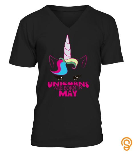 CUTE COLORFUL UNICORNS ARE BORN IN MAY BIRTHDAY TSHIRT   HOODIE   MUG (FULL SIZE AND COLOR)