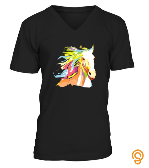 Colorful Equine Horse Powerful Animal Trendy Graphic Tshirt   Hoodie   Mug (Full Size And Color)