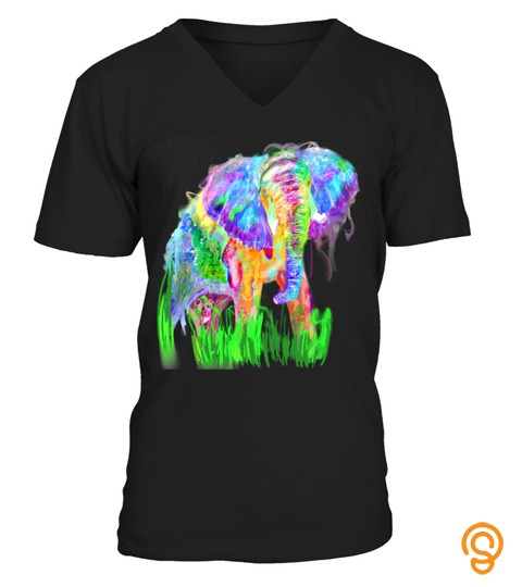 Colorful Rainbow Psychedelic Elephant Tshirt   Hoodie   Mug (Full Size And Color)