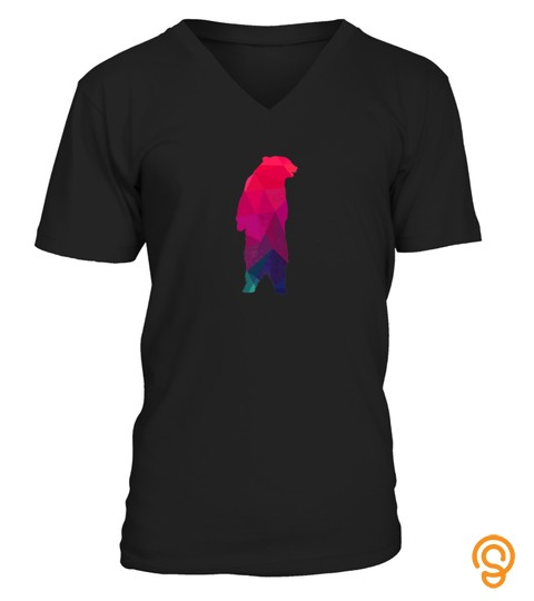 COLORFUL FRACTAL BEAR SILHOUETTE TSHIRT   HOODIE   MUG (FULL SIZE AND COLOR)