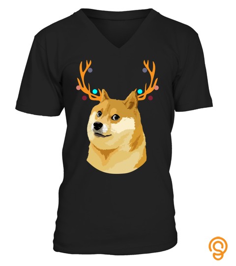 XMAS Funny Shiba Inu with Antlers Christ