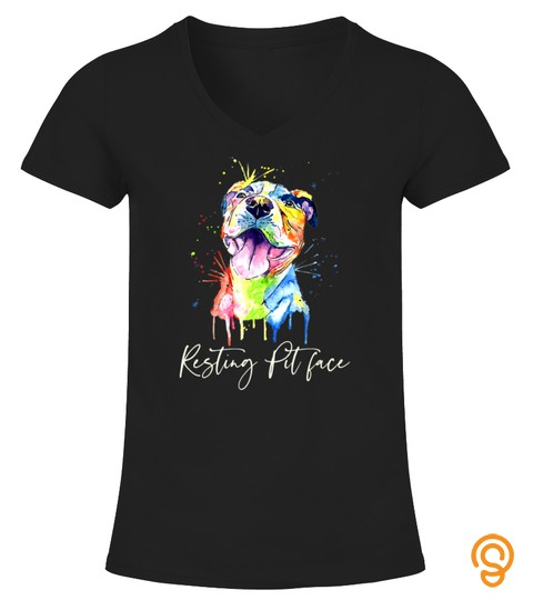 Resting Pit Face Pitbull Watercolor Dog Lovers Gift T Shirt
