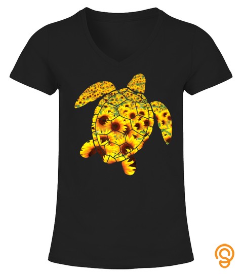 Sunflower Sea Turtle Family Members Beautiful Flower Summer Premium Tshirt